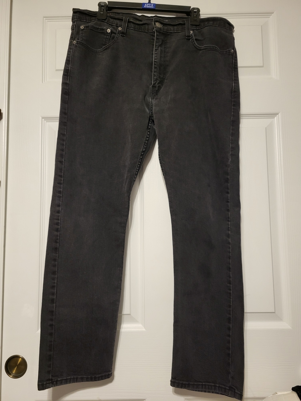 Levi's 502 Regular Taper Jeans Men's 38x32 Black Denim Faded Wash Everyday